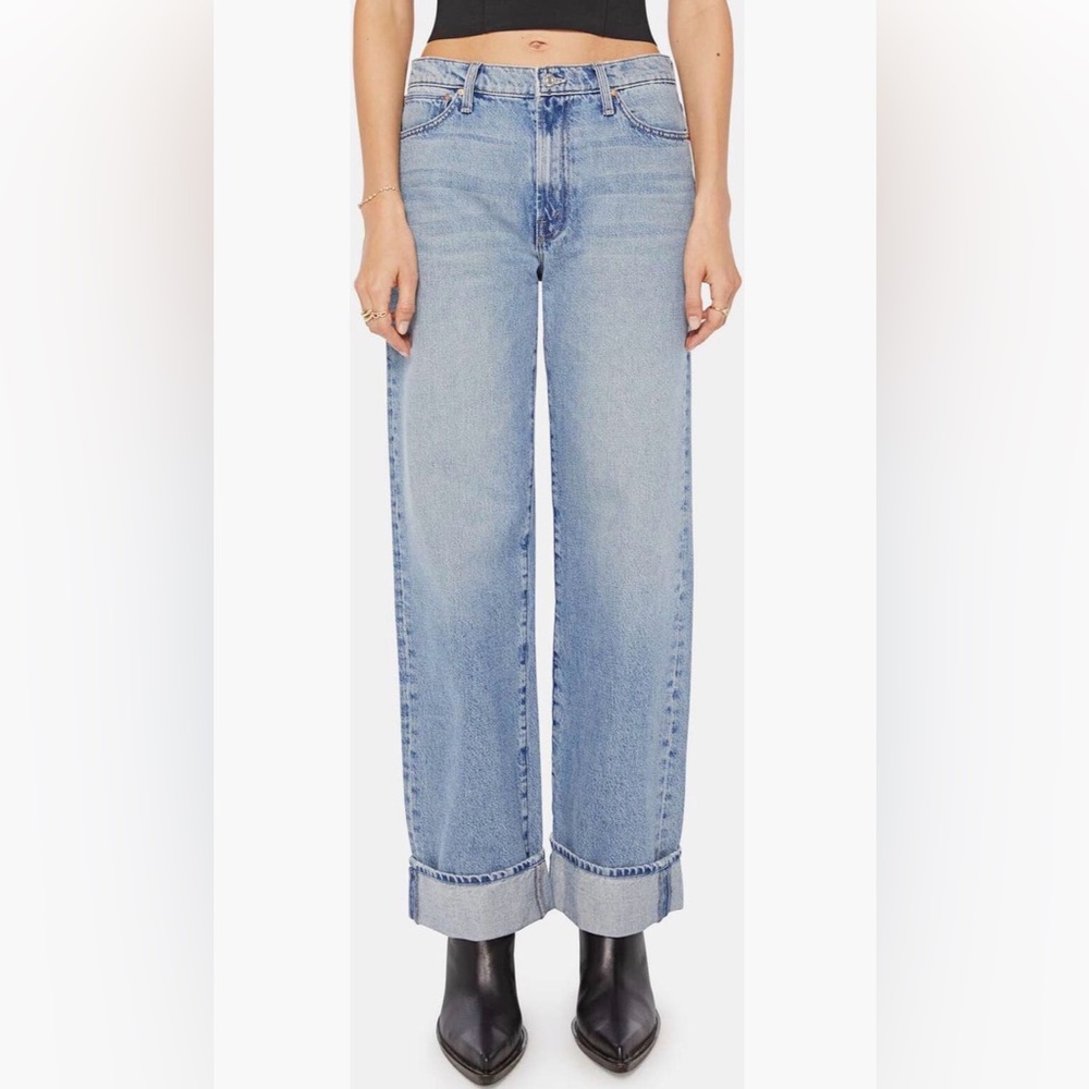 MOTHER - The Dodger Skimp High Waist Cuffed Hem Wide Leg Jeans (Leap of Faith)